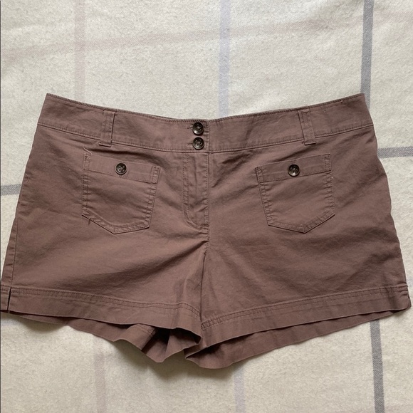 NY&Co Brown Twill Shorts Women's Size 16 - Picture 1 of 12